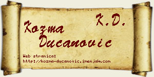 Kozma Ducanović vizit kartica